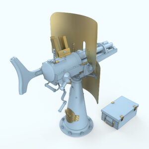 Сборная модель 37-мм револьверной пушки Гочкиса на конической тумбе