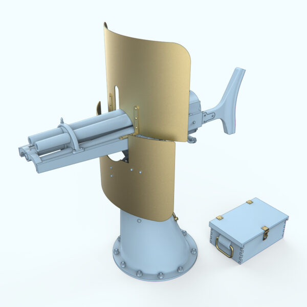 Сборная модель 37-мм револьверной пушки Гочкиса на наклонной тумбе